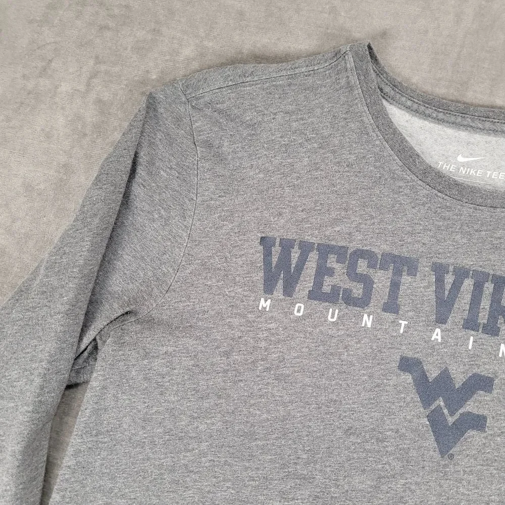 Nike West Virginia Mountaineers Dri-Fit Long Sleeve Athletic‎ T-Shirt Gray L